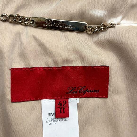 Les Copains Lightweight Neutral Belted Trench Coat Pleat Details in‎ Cream, M - Picture 3 of 13